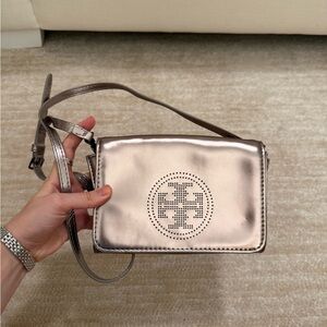 Tory Burch Silver Crossbody Bag